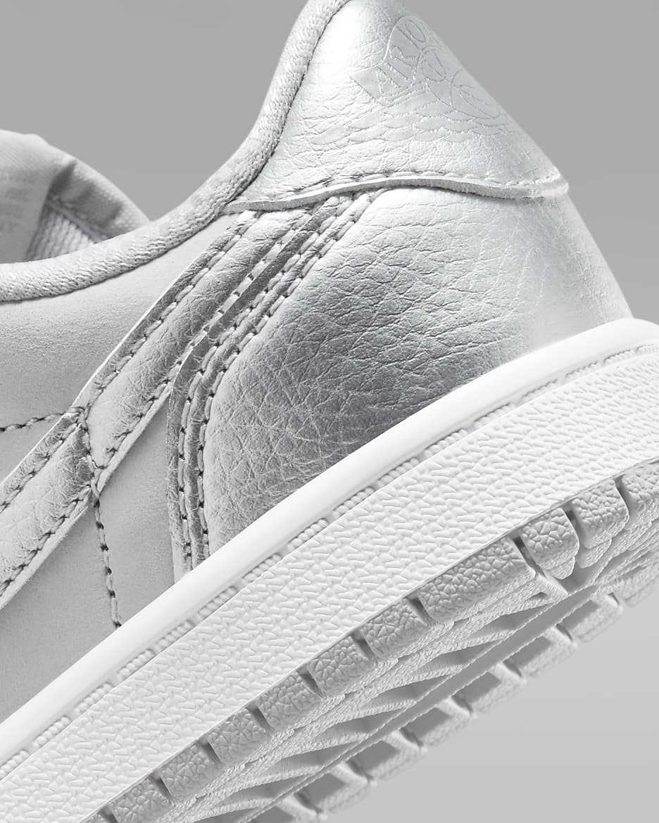 Jordan 1 Retro Low Silver Younger Kids Shoes